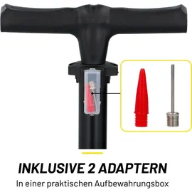 Dunlop Fahrradpumpe mit Manometer - Luftpumpe für alle Ventile - 11 Bar/160PSI - schwarz