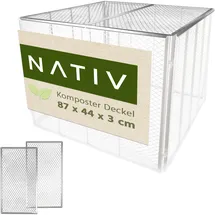 Lemodo Deckel für Metallkomposter 80x80 cm 2er Set, Abdeckung für Gartenkomposter silber