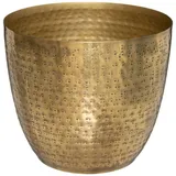 Atmosphera - Topf Oasis - gehämmertes Metall - goldfarben D. 18 cm - Golden