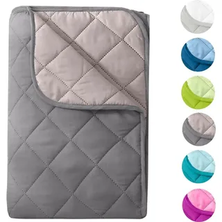 Wometo Microfaser Sommer Steppbett 135x200 grau - hellgrau / OEKO-TEX / kochfest 95° / Leichtsteppbett für Camping & heiße Tage / ohne Bezug verwendbar