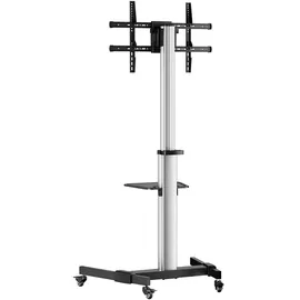AISENS FT86TRE-197 Soporte de Suelo Con Rueda Bandeja DVD para Monitor/TV Hasta 50Kg 37"-86"