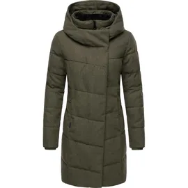 Ragwear Wintermantel Pavla Coat stylischer Damen Steppmantel in Woll-Optik grün XL (42)