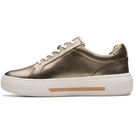 CLARKS Damen Hollyhock Walk Sneaker, metallisch, 38