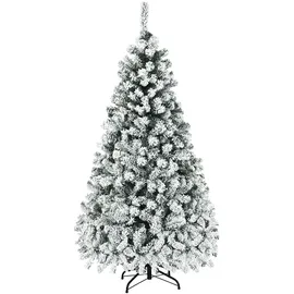 Costway Künstlicher Weihnachtsbaum Weiß/Grün 180 cm