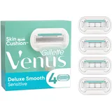 Gillette Venus Smooth Sensitive Rasierklingen Damen, 4 Ersatzklingen für Damenrasierer mit 5-fach Klinge, für eine länger anhaltende, glatte Rasur