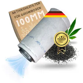 TronicXL Premium Aktivkohlefilter 100mm Grow für Growbox Zelt Box Schrank Abluft Geruch Gerüche neutralisieren Filter filtern Grower Zubehör AKF Luftkohlefilter Kohlenstofffilter für Rohrventilator
