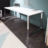 Moderner Schreibtisch WHITE DESK 160cm weiß Hochglanz Bürotisch Laptoptisch