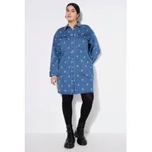 Studio Untold Minikleid Jeanskleid Hearts-Print Blau 54/56