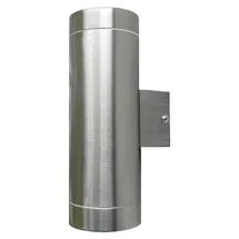 DAPO Außenwandleuchte Edelstahl 7,6 cm 2-Flammig GU10 silber