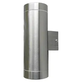 DAPO Außenwandleuchte Edelstahl 7,6 cm 2-Flammig GU10 silber