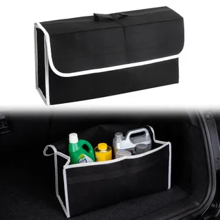 GZRXIOUS Kofferraum Organizer Auto Kofferraumtasche, Faltbare Auto Aufbewahrungstasche Filz mit Klettverschluss, Rutschfest Stabil, Große Kofferraumtasche Klappdeckel, Universal Autotasche Organizer