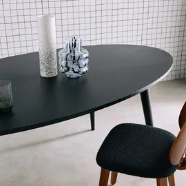 sweeek Ovaler Esstisch 6 Plätze 0 x 0 x 0 cm Schwarz