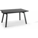 Webmarketpoint - Ausziehbarer Tisch - Dylan - Marmor-Effekt-Steinplatte - Graue Oberfläche - Anthrazitfarbene Beine - 80cm x 140/200cm x 76cm