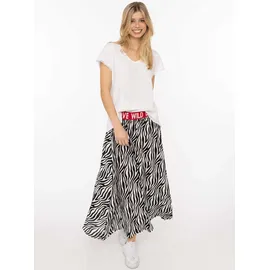 Zwillingsherz Maxirock Damen Zebramuster Schwarz L/XL