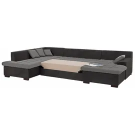 Home Affaire Wohnlandschaft "Föhr U-Form", grau (hellgrau), B:310cm H:75cm T:200cm, 100% Polyester PRIMABELLE/Webstoff;100% Polyester Melrose/Struktur grob;100% Polyester Luxus-Microfaser/Struktur, Sofas, Wohnlandschaft, wahlweise mit Bettfunktion, Topseller