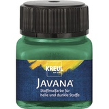 Kreul Javana Stoffmalfarbe für helle und dunkle Stoffe, 20 ml Glas dunkelgrün, brillante Farbe auf Wasserbasis, pastoser Charakter, zum Stempeln und Schablonieren, nach Fixierung waschecht