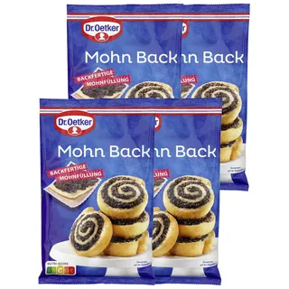 Dr. Oetker Mohn Back für Kuchen und Desserts 250g 4er Pack