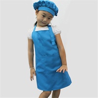 Jiacheng29 Kinderschürze, zum Kochen, Backen, Malen, Kochen und Basteln, einfarbig, Polyester, blau, Einheitsgröße