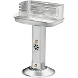 Säulengrill FamilyStar 58,5x38,5x90cm Edelstahl Holzkohlegrill