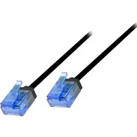 Logilink CQ3013U RJ45 Patchkabel CAT 6a U/UTP slim 0,3 m Schwarz extrem dünn, hochflexibel, Flammwidrig, Halogenfrei