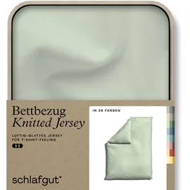 schlafgut Bettbezug Jersey 155 x 220 cm grün