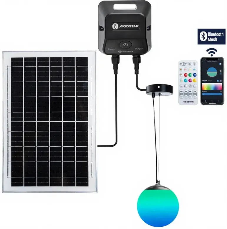 Aigostar Bluetooth Mesh Solar Smart Kronleuchter 35W RGBCCT Farbkugel