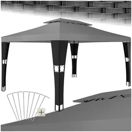 Tectake Rattan Mona 3 x 4 m schwarz/anthrazit