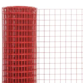 vidaXL Drahtzaun Stahl mit PVC-Beschichtung 25x0,5 m Rot vidaXL