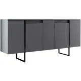 Dmora Wohnzimmerbuffet Dgarzitt 160 x 35 x 80 cm ANTHRAZIT und SCHWARZ
