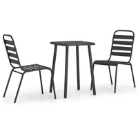 VidaXL 3-tlg. Garten-Essgruppe Anthrazit Stahl