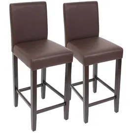 Proregal Barhocker 2er Set Sitzhöhe 74 cm Braun