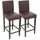 Proregal Barhocker 2er Set Sitzhöhe 74 cm Braun