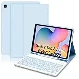 Hofsos Tastaturhülle für Samsung Galaxy Tab S6 Lite 10,4 Zoll 2024/2022/2020, französisches AZERTY, magnetische Bluetooth-Tastatur, kabellos, Schutzhülle mit Stifthalter, für Galaxy Tab S6 Lite, Blau