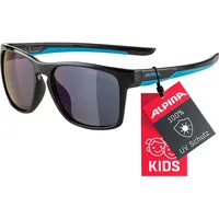 Alpina FLEXXY COOL I - Verspiegelte und Bruchsichere Sonnenbrille Mit 100% UV-Schutz Für Kinder, black-cyan, One Size
