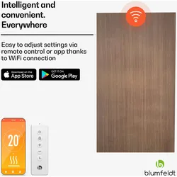Blumfeldt Heat Square  Infrarotheizung  WiFi Steuerung  700W  IP44 Dunkles Holz