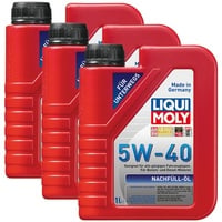 3x LIQUI MOLY 1305 Nachfüll Öl Motoröl 5W-40 1L