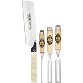 Kirschen Stechbeitel-Set 3-teilig 10/20/26 mm mit Japansäge 225 mm (1194000)