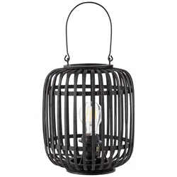 BRILLIANT WOODROW Tischleuchte 26,5 cm Metall / Bambus Holz dunkel / schwarz, 93062/76
