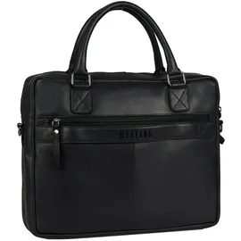 Mustang Dokumententasche Valencia, Men Businesstasche, Reisetasche mit auffälliger Logoprägung schwarz