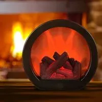 Mini-kamin, Tischkamin, Elektrischer Flammenloser Kamin, Realistischer Led-flammenloser Kamin, Usb-/batteriebetriebener Elektrischer Tischbrenner, Feuereffekt