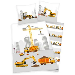 Herding Kinderbettwäsche »Baustelle, Baumwoll-Renforcé« Herding weiß B/L: 140 cm x 200 cm
