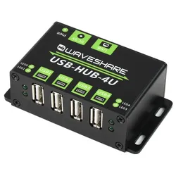 Waveshare Industrieller USB 2.0 Hub: 4-Port Erweiterung, Mehrfachschutz, ohne Netzteil
