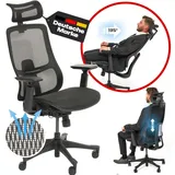 valkenstol M5 Bürostuhl Ergonomisch mit Höhenverstellbare Rückenlehne und Einstellbare Sitztiefe - - gesunder Rücken auch für Grosse Menschen - Ergonomischer Schreibtischstuhl