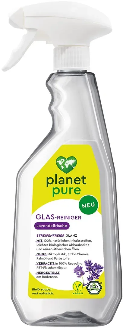 PLANET PURE Glasreiniger Lavendelfrische: Natürlich, Vegan, Effektiv