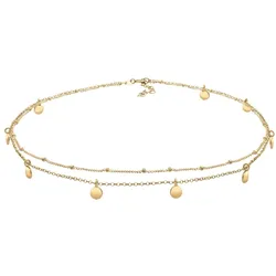 Elli Choker Layer Look Kugelkette Plättchen 925 Silber Gold Damen 
