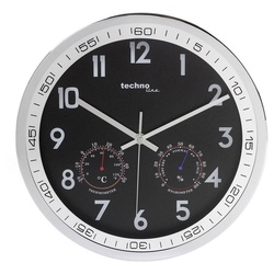 Techno Line Wanduhr Wanduhr mit Temperatur- und Luftfeuchteanzeige