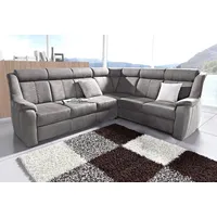 Ecksofa SIT & MORE "Basel L-Form" Sofas Gr. B/H/T: 261cm x 98cm x 211cm, Luxus-Microfaser ALTARA NUBUCK, langer Schenkel links, mit Relaxfunktion, grau wahlweise mit Relaxfunktion