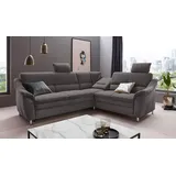 PLACES OF STYLE Ecksofa Cardoso L-Form, Federkern, wahlweise mit Bett, Schubkasten, teilweise Relaxfunktion grau
