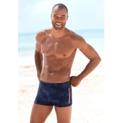 Boxer-Badehose CHIEMSEE, Herren, Gr. 5, N-Gr, blau (marine, bedruckt), Polyamid, Badehosen, mit Print