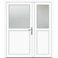 Kunststoff Nebeneingangstür nach Maß "PAULA-M" 70 mm asymmetrisch Weiß RAL 9016 beidseitig innen öffnend DIN rechts